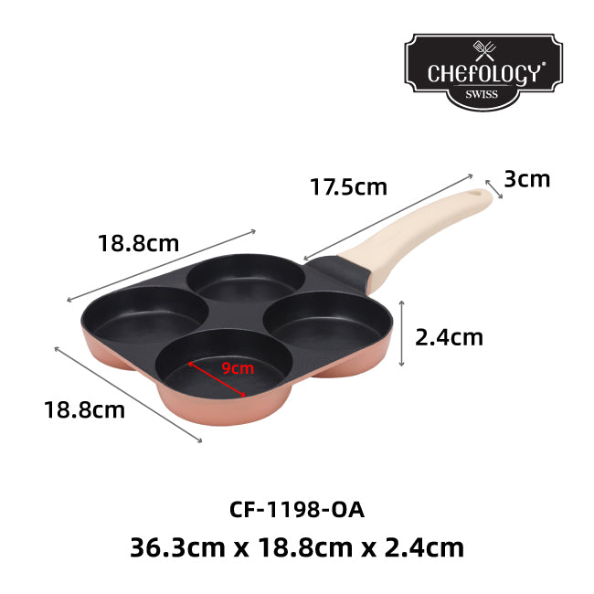 Chefology 18cm Breakfast Egg Pan (with 4-holes)