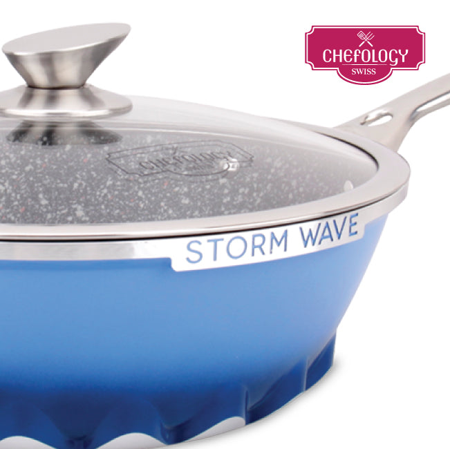 Chefology Swiss Stormwave 28cm Wok (Blue)