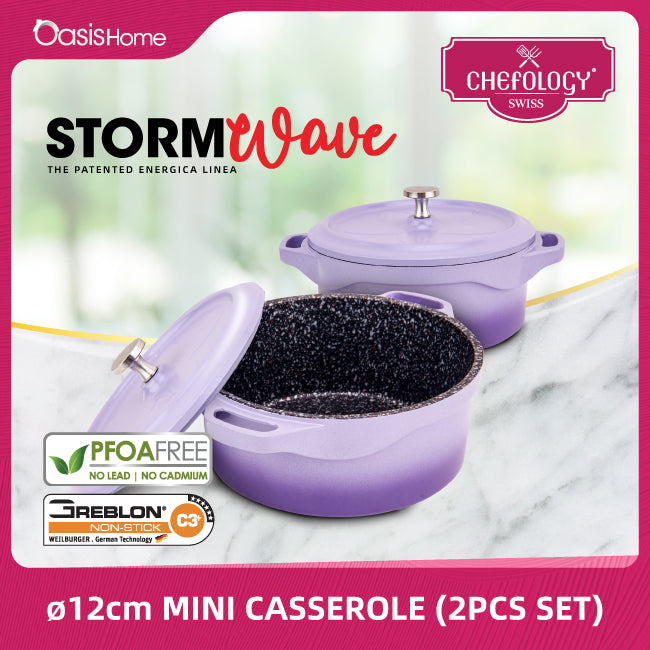 Chefology Swiss Mini Casserole Stormwave 2pcs Set (Purple)