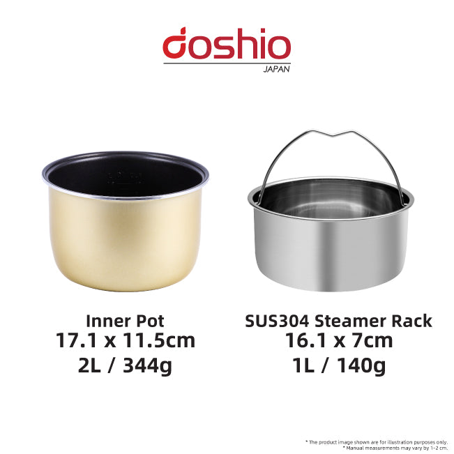 Doshio Mini Healthy Low Sugar Rice Cooker 2L