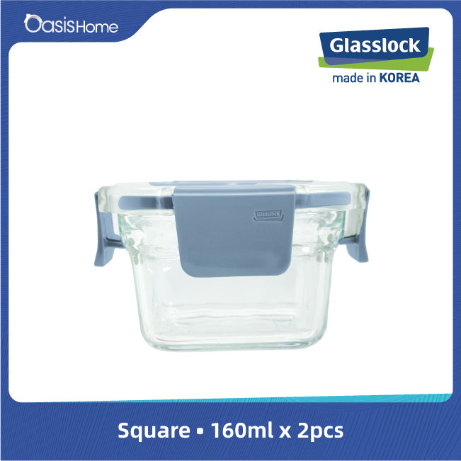 Glasslock Oven Safe Food Container 10pcs Set (Macaron Blue)