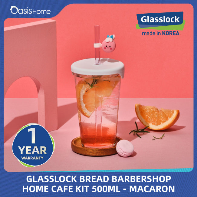 Glasslock Bread Barbershop Home Cafe Kit 500ml - Macaron