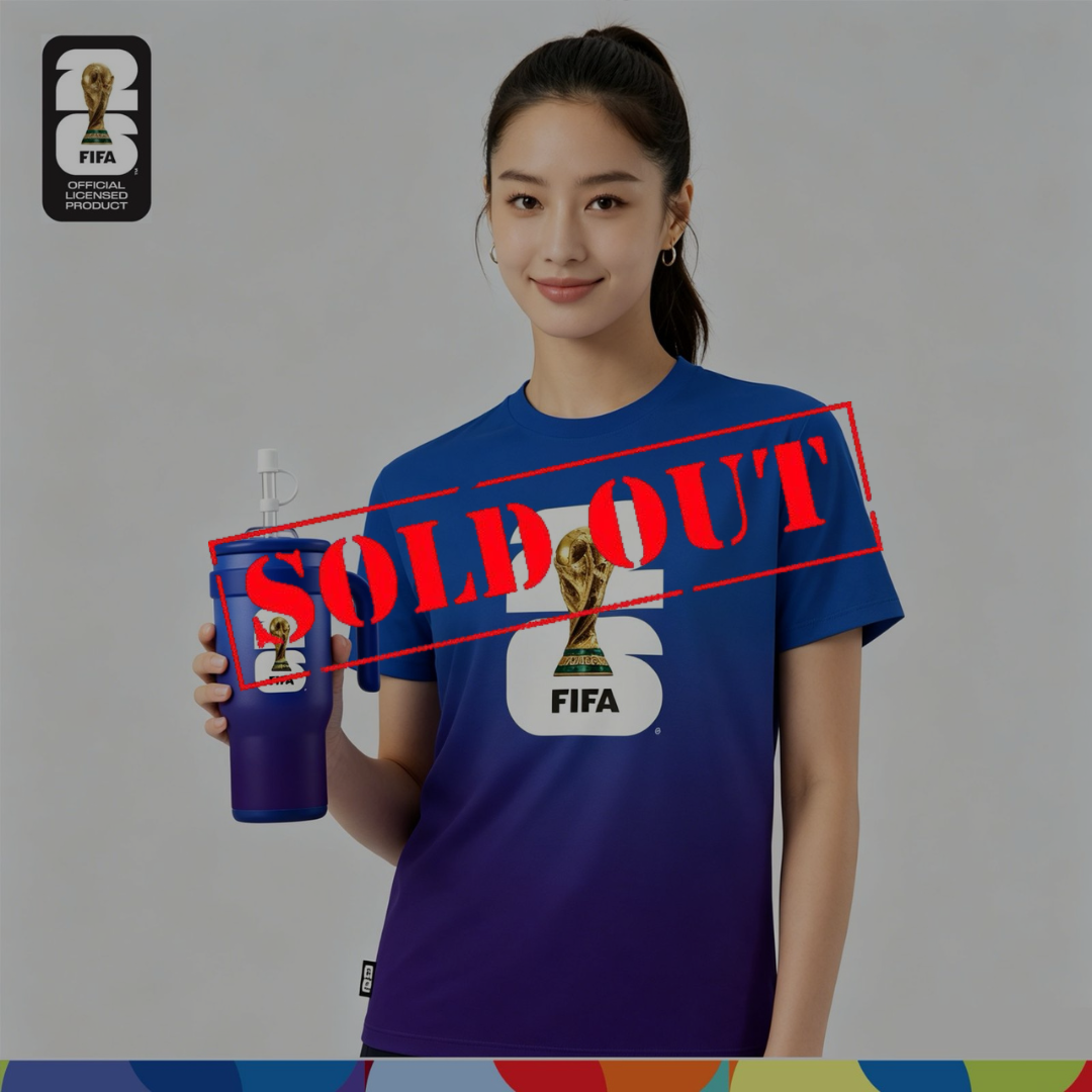 FIFA World Cup 2026™ Unisex Dry-Fit Jersey Blue-Purple Gradient + FIFA World Cup 2026™ Double Wall Vacuum Tumbler 900ml (Blue & Purple)