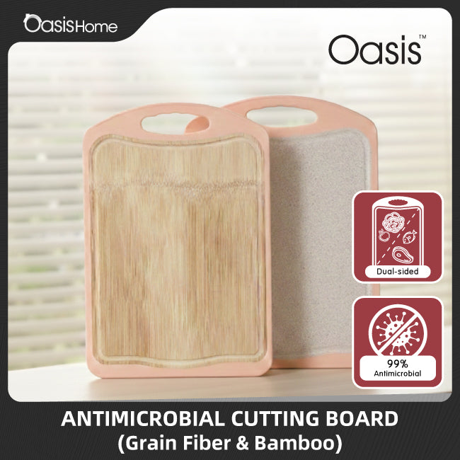 Oasis Antimicrobial Cutting Board Orange Liner Bamboo/Grain Fiber