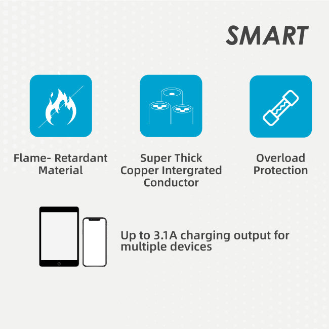 Smart USB Power Strip (6 Socket + 4 USB)