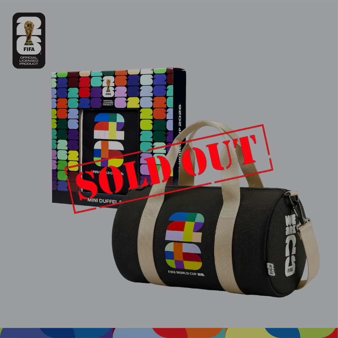 FIFA World Cup 2026™ Mini Duffel Bag Black Color with 26 Multicolor Wordmark