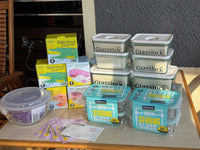 Glasslock Baby Food Container Microwave Safe Round 165ml 3pcs Set (Warm Grey Silicone)