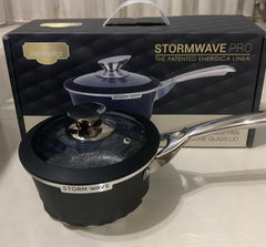 Chefology Swiss Stormwave 24cm Wok With Silicone Glass Lid (Black)