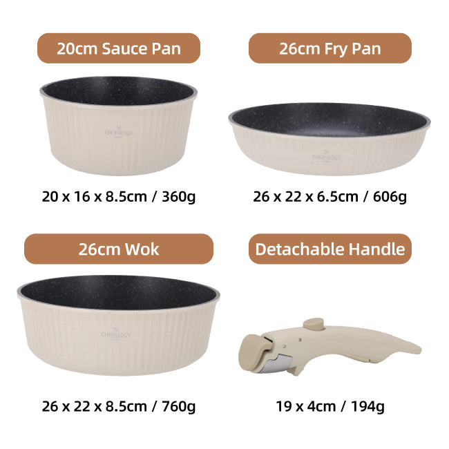 Chefology Klipp Cookware 3pcs Set