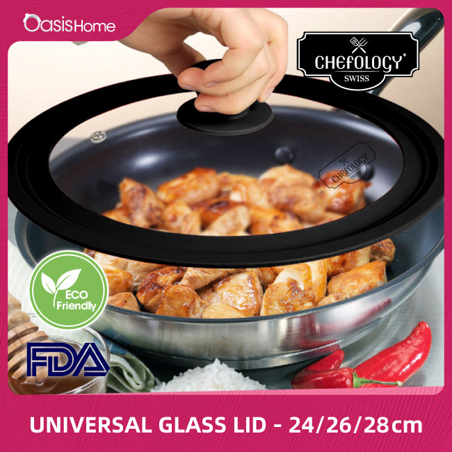 Chefology Universal Glass Lid (24cm, 26cm, 28cm)
