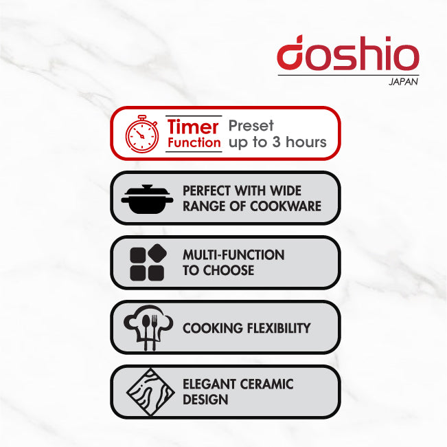 Doshio Multi-Functional Ceramic Cooker (Black)