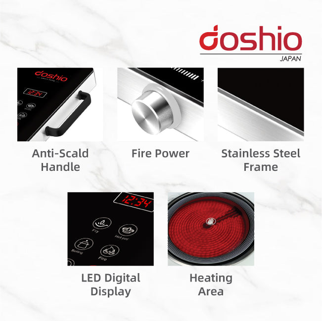 Doshio Multi-Functional Ceramic Cooker (Black)