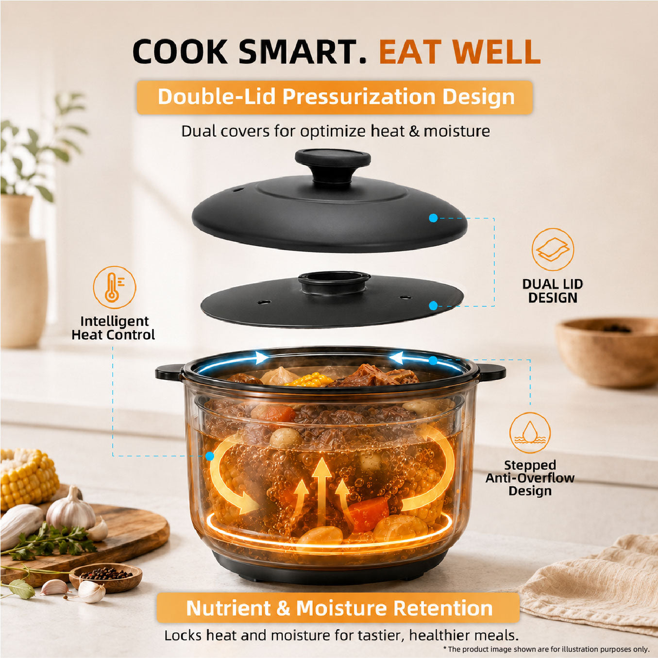Doshio Eclipse Multifunctional Stew Cooker - 3L