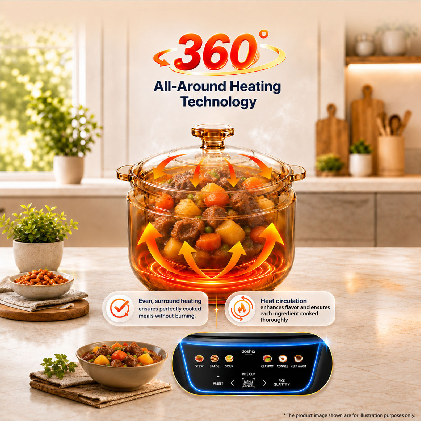 Doshio Eclipse Multifunctional Stew Cooker - 3L
