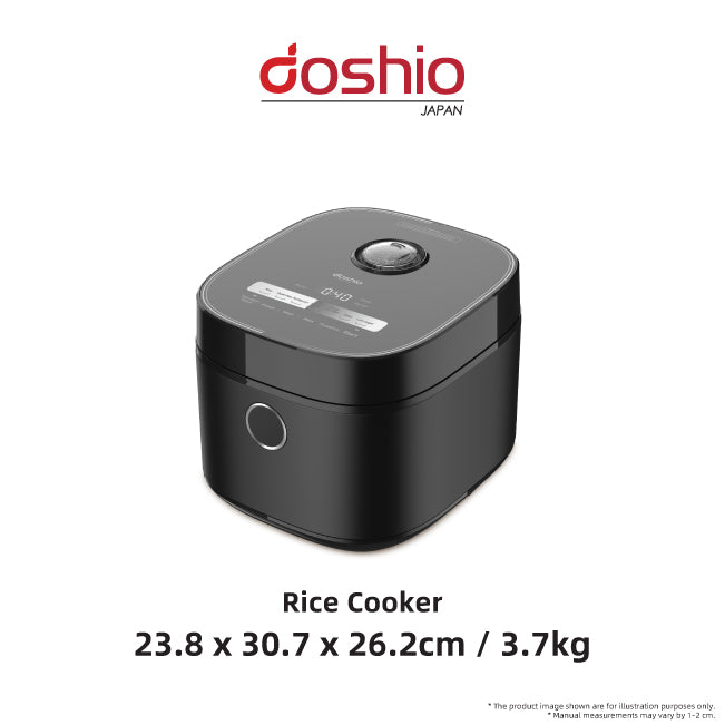 Doshio Raishi Rice Cooker 5L (Black) Free Oriental Hainanese Chicken Rice Paste & Oasis Home Non Woven Bag