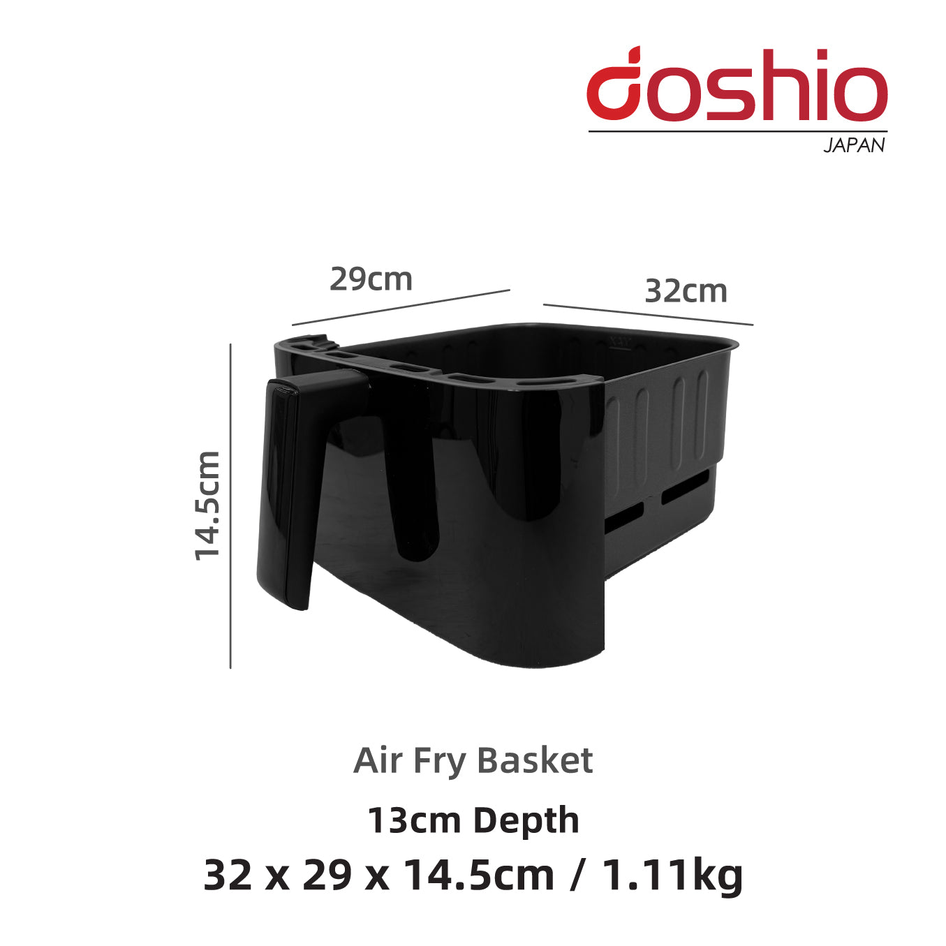 Doshio Vortex Air Fryer 6.5L Free 101 Air Fryer Recipe Book & Kitchen Hanging Towel (Red)