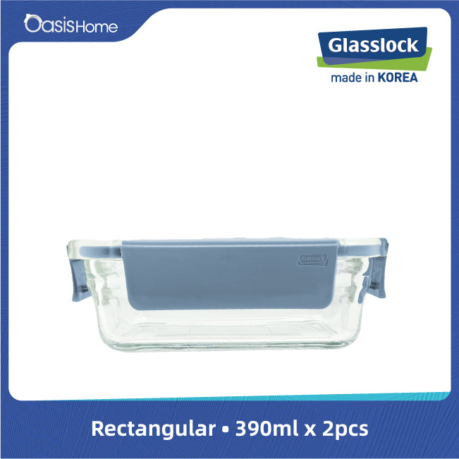 Glasslock Oven Safe Food Container 10pcs Set (Macaron Blue)