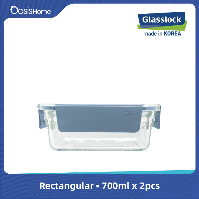Glasslock Oven Safe Food Container 10pcs Set (Macaron Blue)