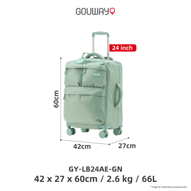 GOUWAY AIREASE ULTRALIGHT TRAVELER LUGGAGE 24-INCH - MINT GREEN