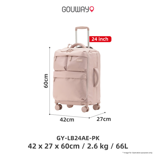 GOUWAY AIREASE ULTRALIGHT TRAVELER LUGGAGE 24-INCH - SAKURA PINK