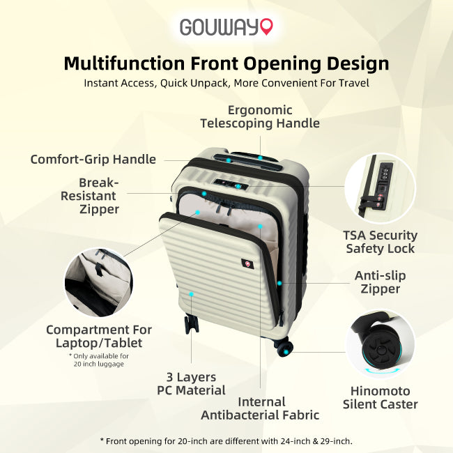 GOUWAY Easypack Traveler Luggage (Ivory)