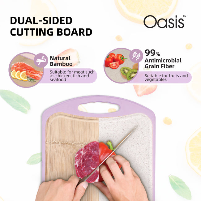 Oasis Antimicrobial Cutting Board Bamboo/Grain Fiber (Lilac)