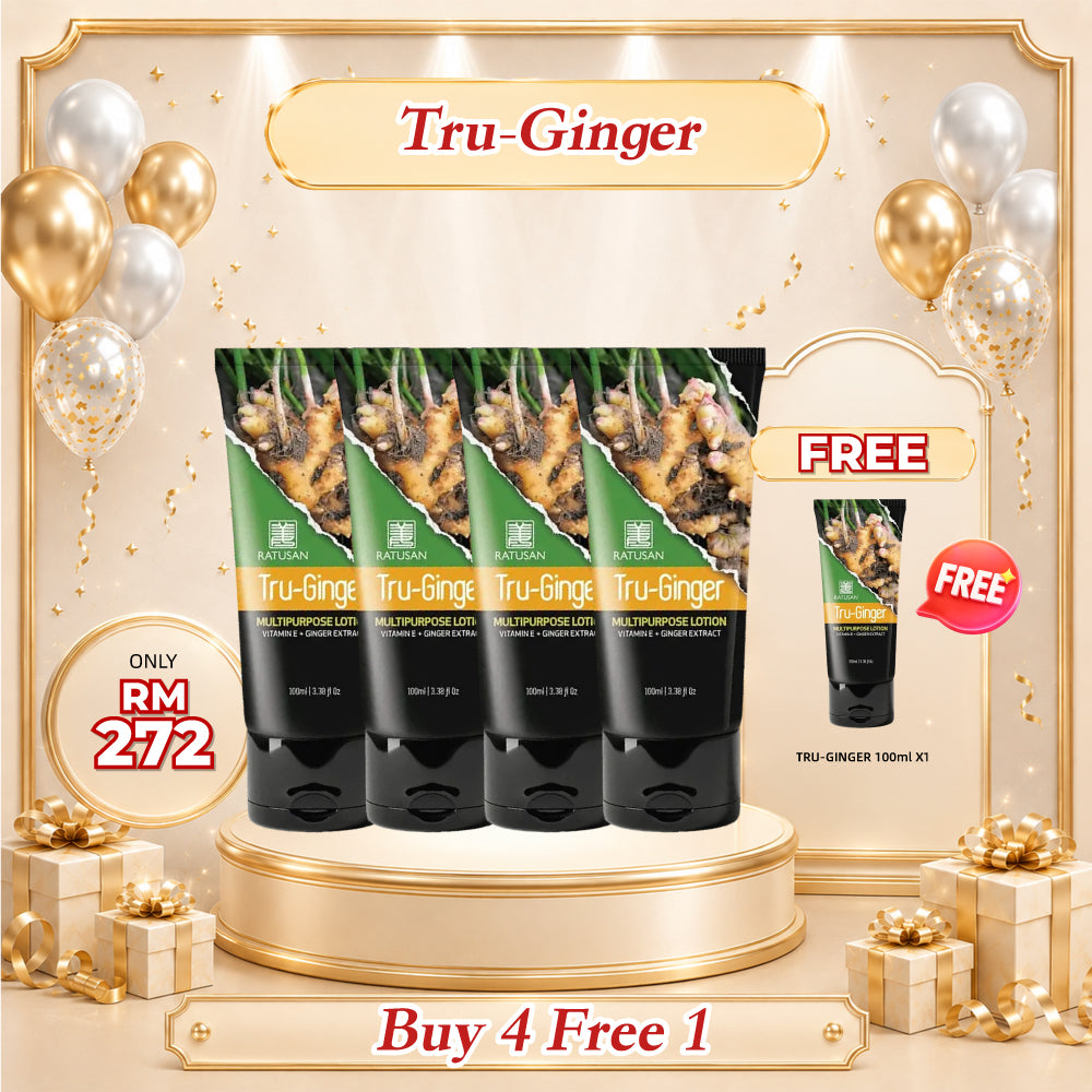 Ratusan Tru-Ginger Lotion 100ml 4 Pcs Free 1 Pc