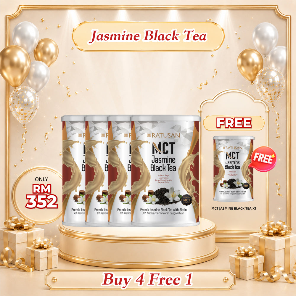 Ratusan MCT Jasmine Black Tea 375g 4 Tins Free 1 Tin