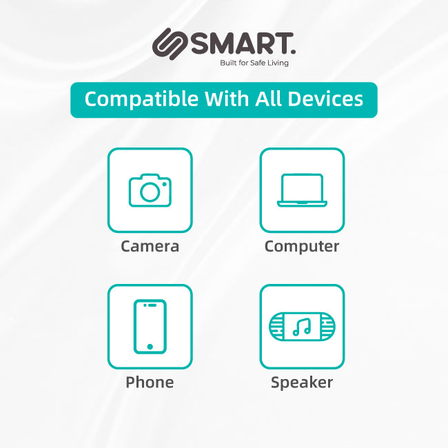Smart Black USB Power Strip (3 Socket + 2 USB)