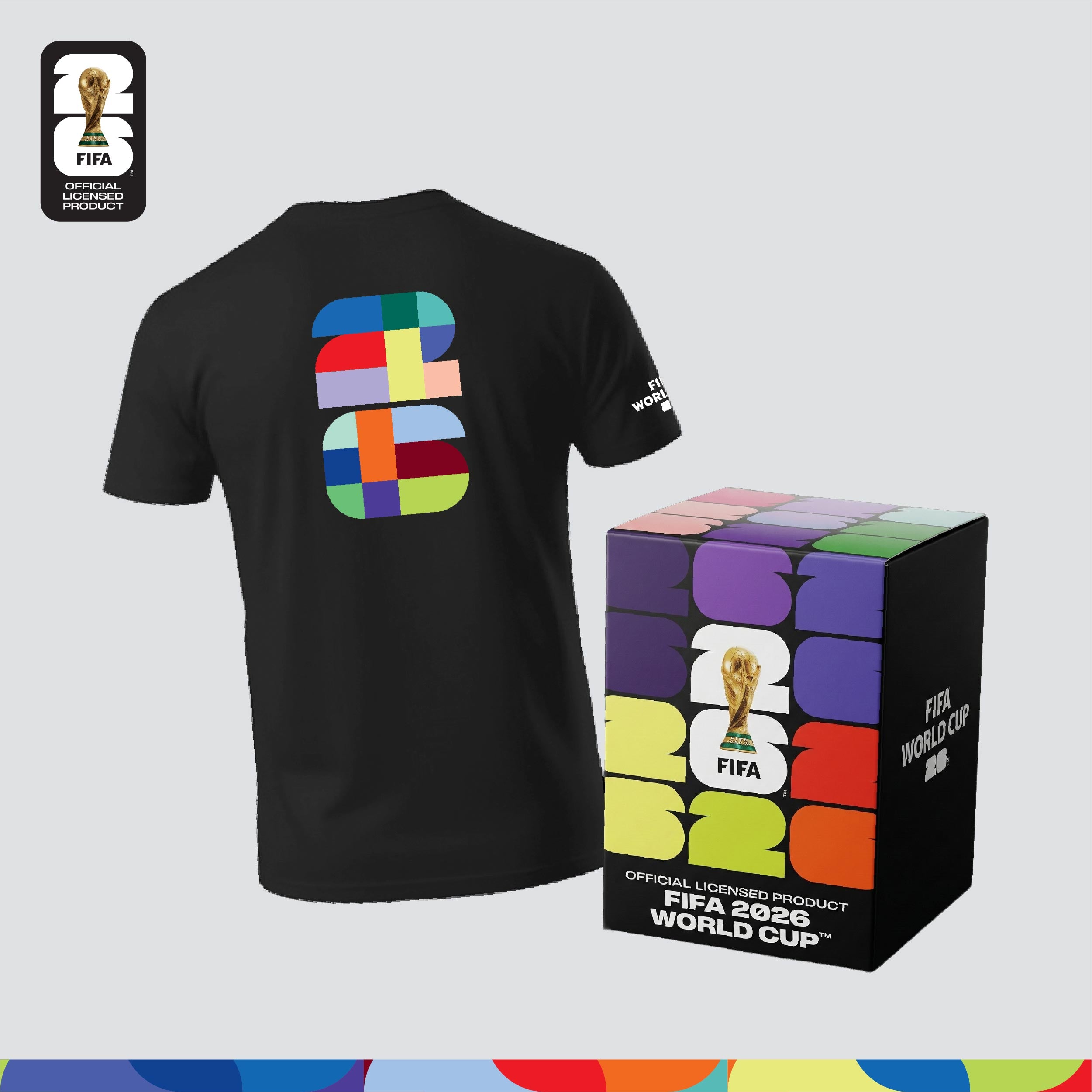 FIFA World Cup 2026™ Unisex 100% Combed Cotton Tee - Black + FIFA World Cup 2026™ Mascot 3d Figurine Box 9cm Blind Box