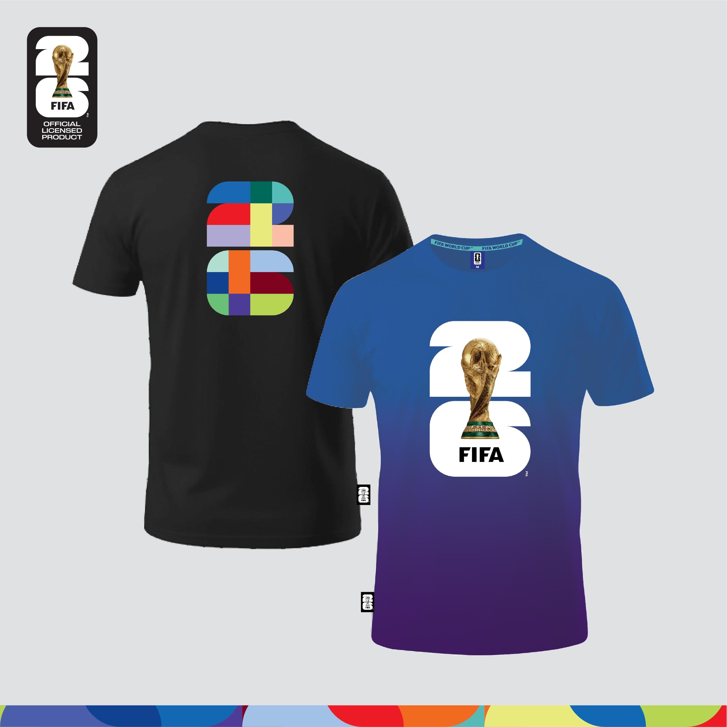FIFA World Cup 2026™  Unisex 100% Combed Cotton Tee - Black + FIFA World Cup 2026™  Unisex Microfiber Dry-Fit Jersey Blue/ Violet