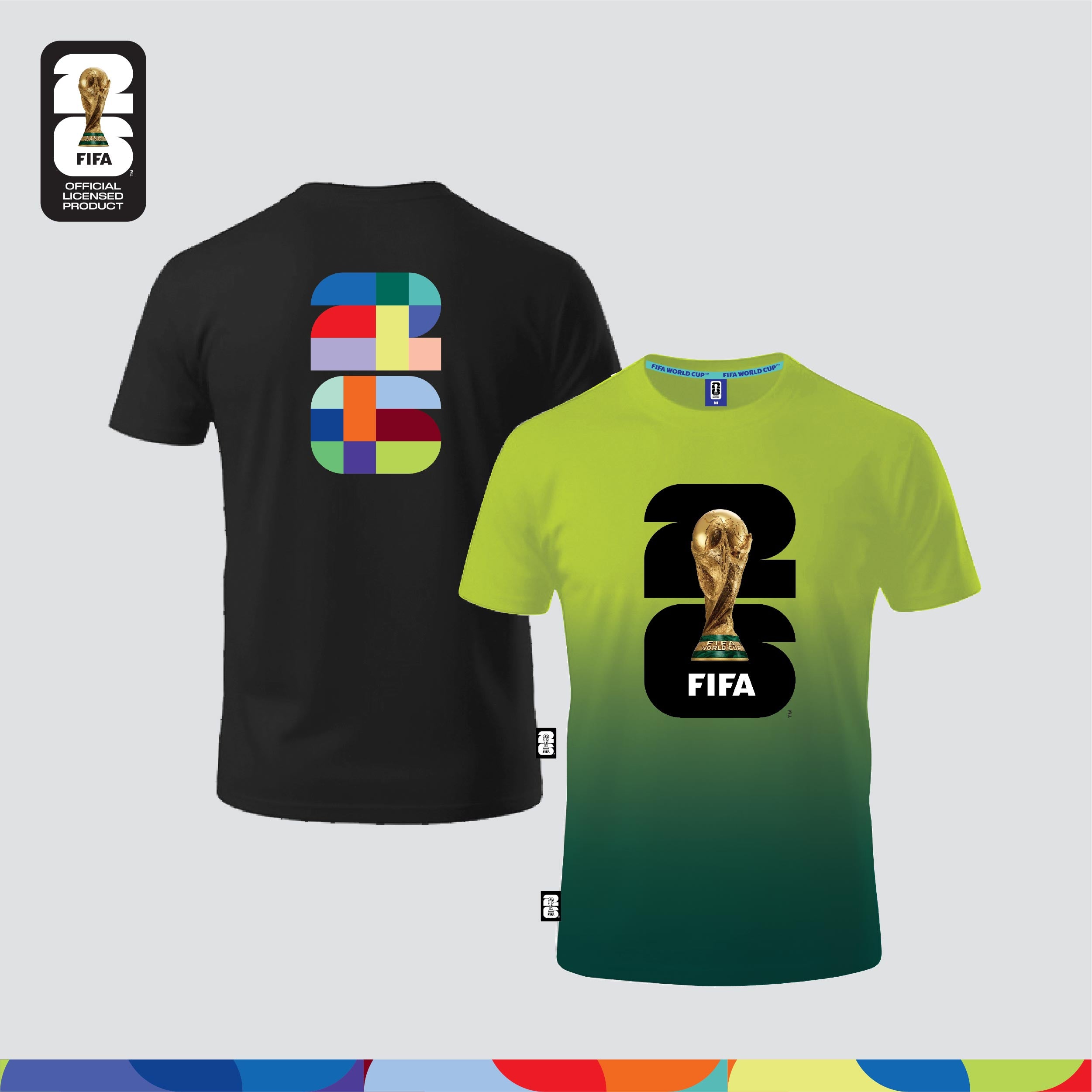 FIFA World Cup 2026™  Unisex 100% Combed Cotton Tee - Black + FIFA World Cup 2026™  Unisex Microfiber Dry-Fit Jersey Light Green/ Green