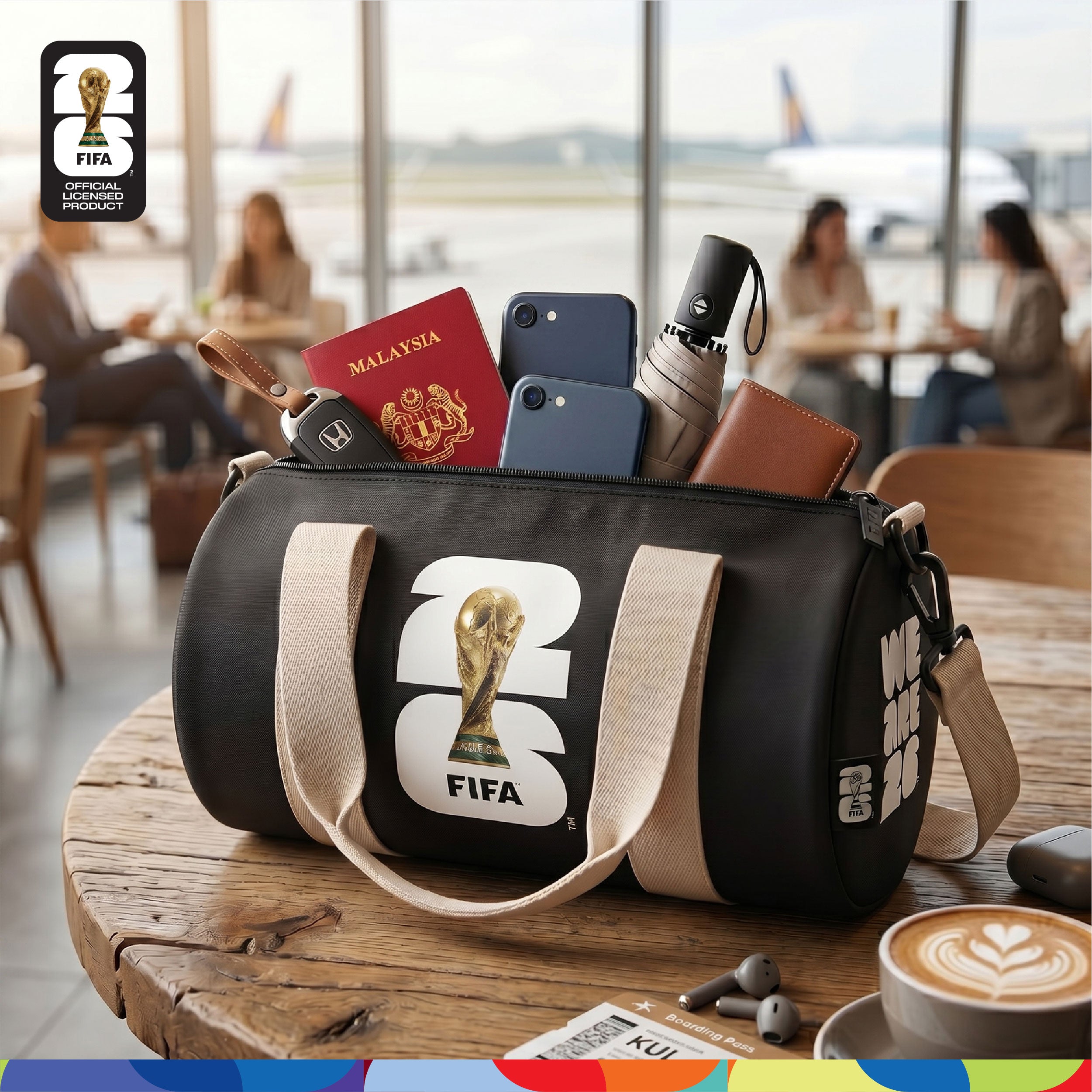 FIFA World Cup 2026™ Mini Duffel Bag Black Color with Trophy
