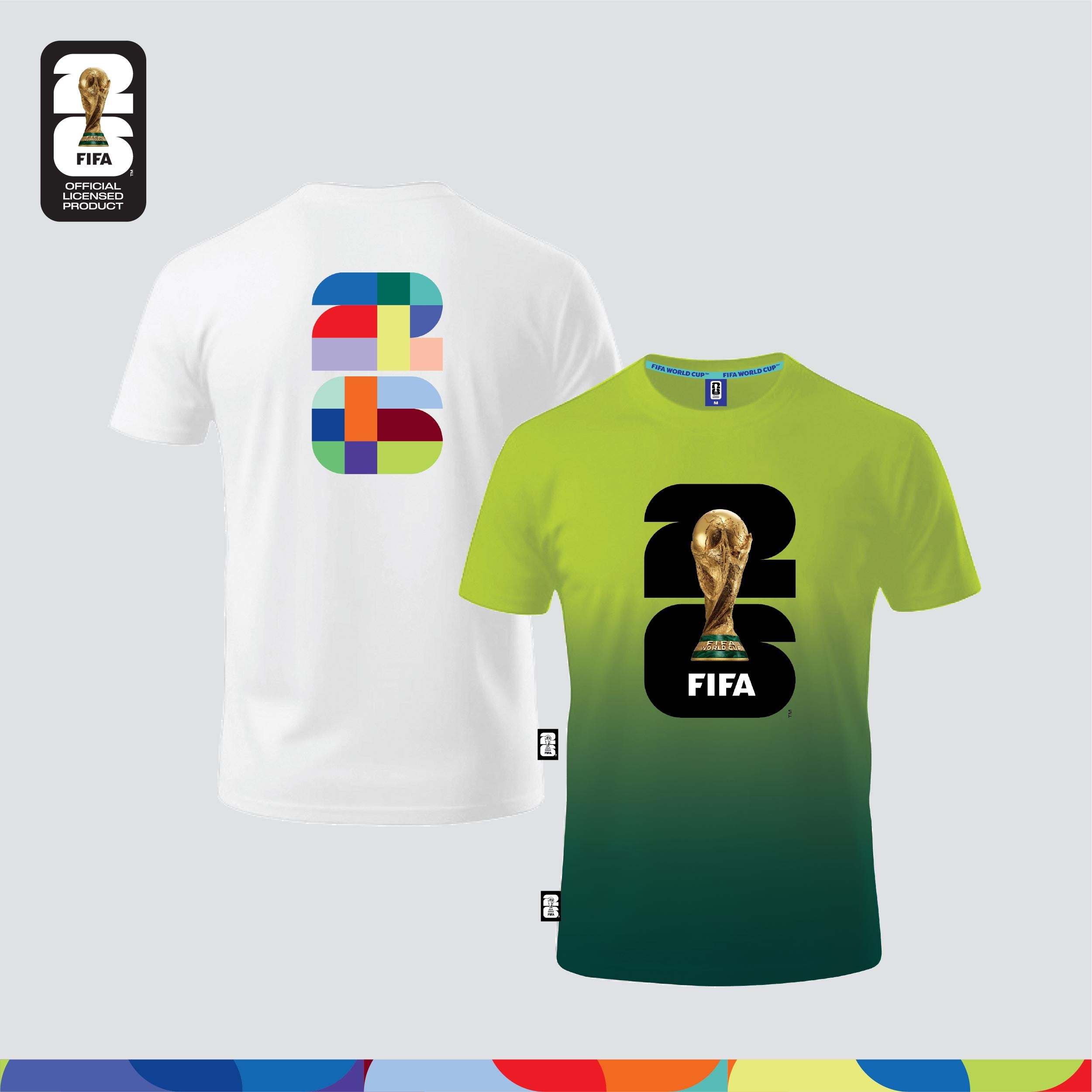 FIFA World Cup 2026™ Unisex 100% Combed Cotton Tee - White + FIFA World Cup 2026™ Unisex Microfiber Dry-Fit Jersey Light Green/ Green