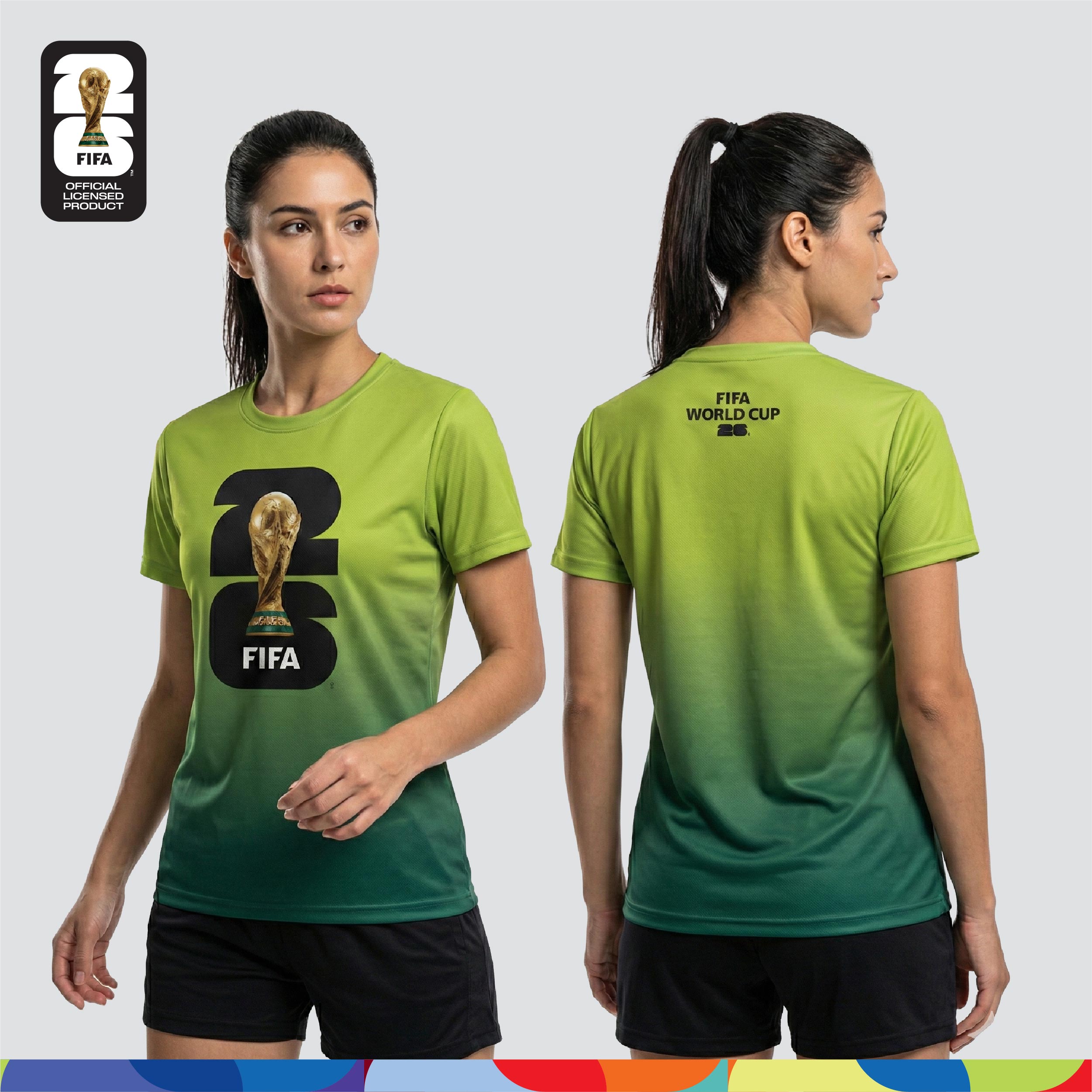 FIFA World Cup 2026™ Unisex Dry-Fit Jersey Green Gradient + FIFA World Cup 2026™ Double Wall Vacuum Tumbler 900ml (Green)