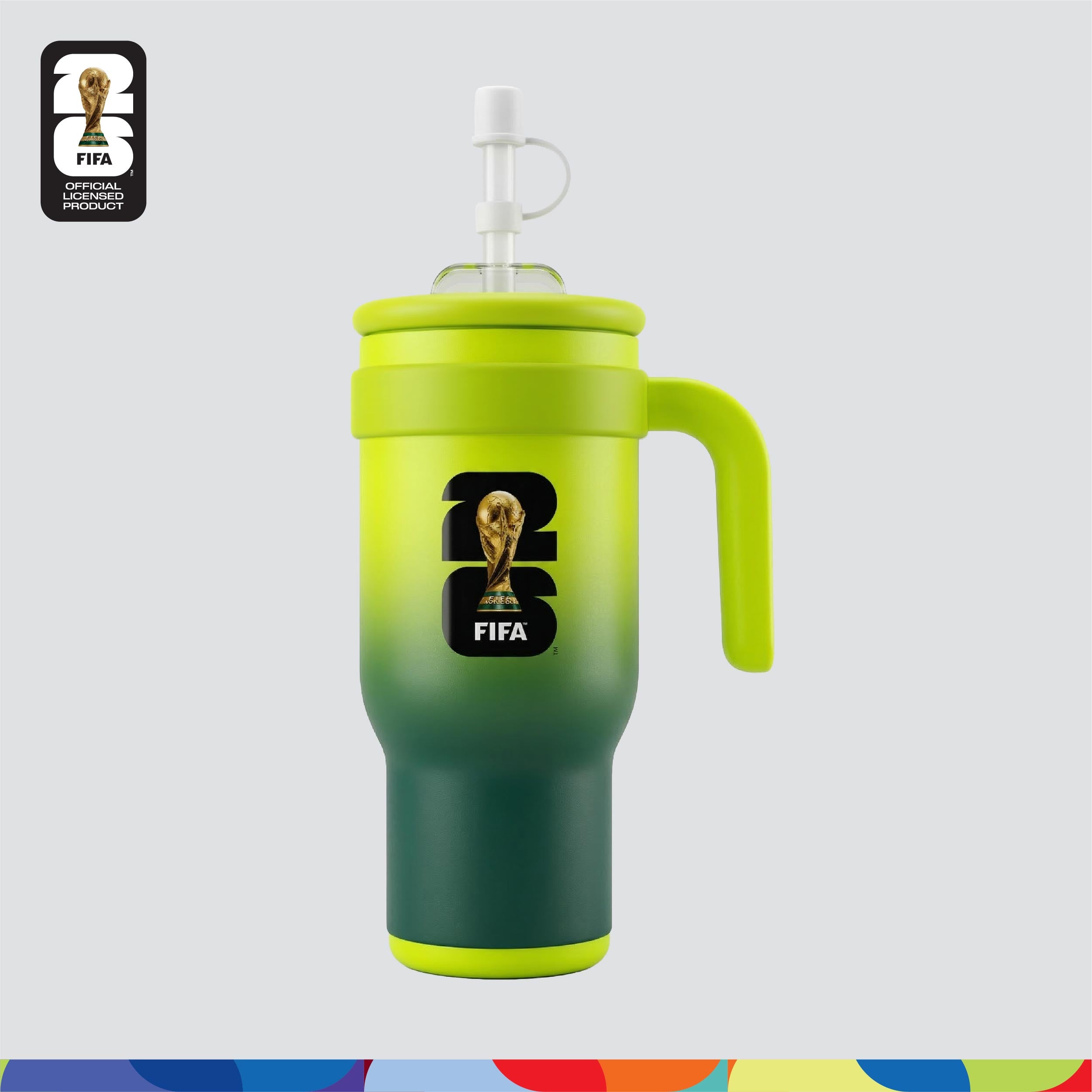 FIFA World Cup 2026™ Unisex Dry-Fit Jersey Green Gradient + FIFA World Cup 2026™ Double Wall Vacuum Tumbler 900ml (Green)