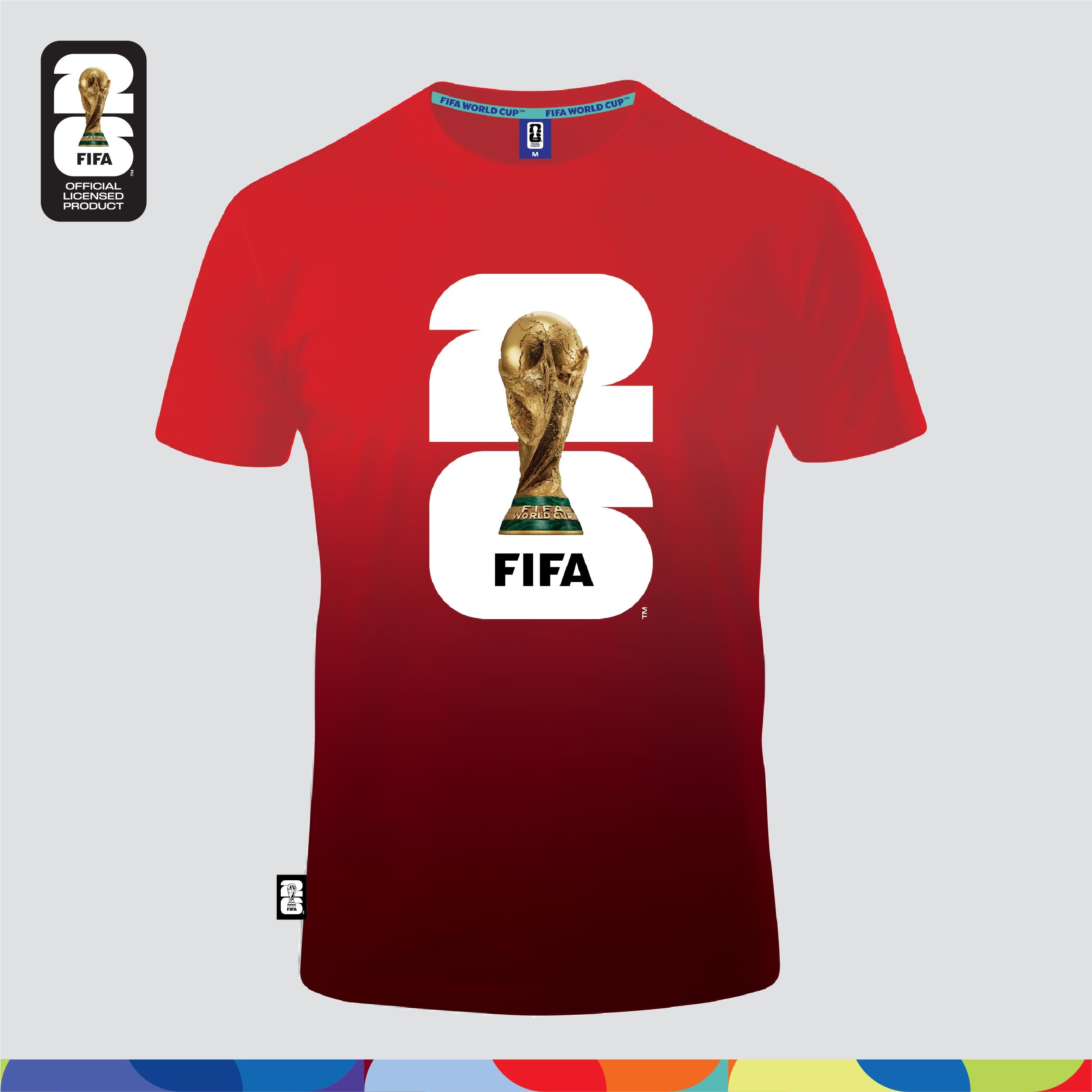 FIFA World Cup 2026™ Unisex Dry-Fit Jersey Red Gradient + FIFA World Cup 2026™ Double Wall Vacuum Tumbler 900ml (Red)