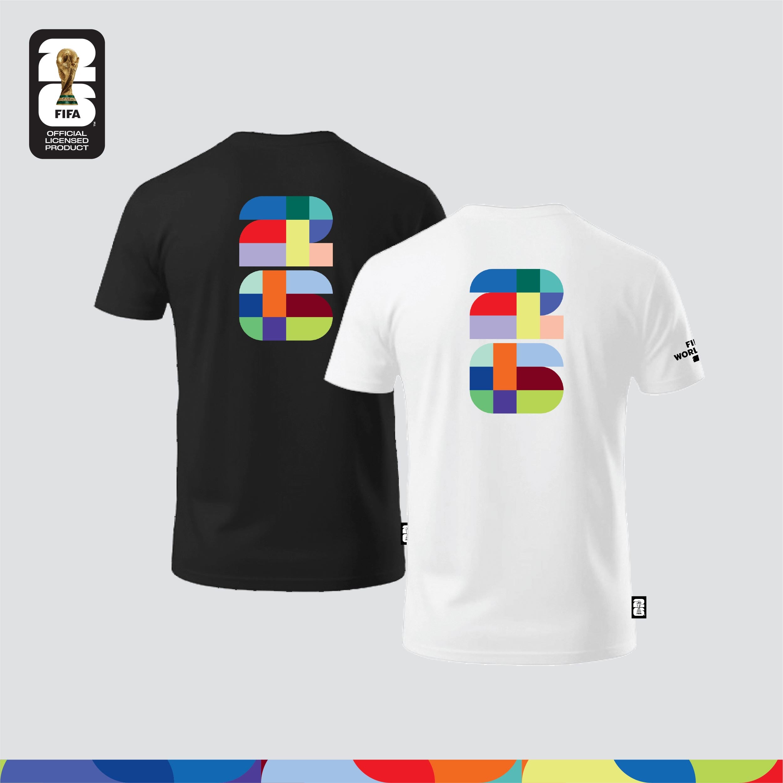 FIFA World Cup 2026™ Unisex Cotton Tee (Black + White) + FIFA World Cup 2026™ Mini Duffel Bag Black Color with Trophy