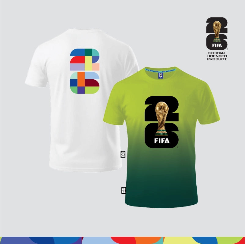 FIFA World Cup 2026™ Unisex 100% Combed Cotton Tee - White + FIFA World Cup 2026™ Unisex Microfiber Dry-Fit Sportswear Light Green/ Green